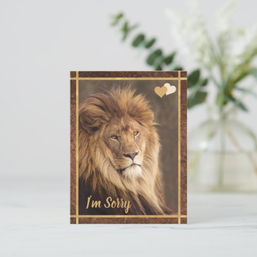 Lion I'm Sorry Postkarte (Stehend Vorderseite)