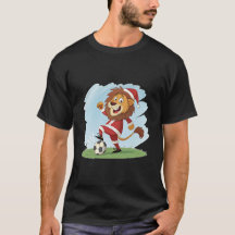 Lion in Christmas costume and soccer ball