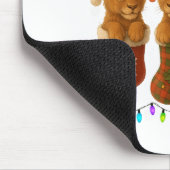 Lion In Christmas Socks Lights Lion Xmas  Mousepad (Ecke)