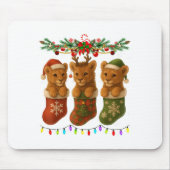 Lion In Christmas Socks Lights Lion Xmas  Mousepad (Vorne)