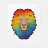 Lion in Rainbow Colours Fleecedecke (Vorderseite)