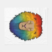 Lion in Rainbow Colours Fleecedecke (Vorderseite (Horizontal))