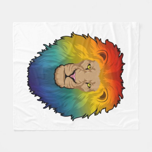 Lion in Rainbow Colours Fleecedecke (Vorderseite (Horizontal))