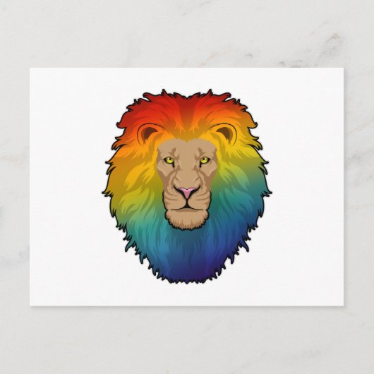 Lion in Rainbow Colours Postkarte (Vorderseite)