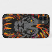 Lion iPhone 11 Case Orange Lion Head Illustration (Rückseite (Horizontal))