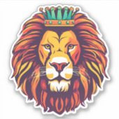 Lion ist King Waterproof Aufkleber (Vorderseite)