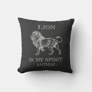Lion ist mein "Spirit Animal"-Zitat Kissen