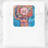 Lion ist stolz darauf quadratischer aufkleber (Tasche)