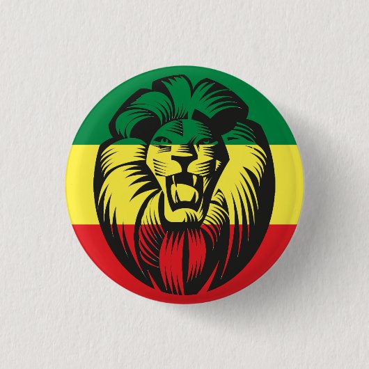 Lion Jah Rastafari Rasta Reggae Roots Button (Vorderseite)