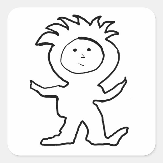 Lion Jammies Kid Quadratischer Aufkleber (Vorderseite)