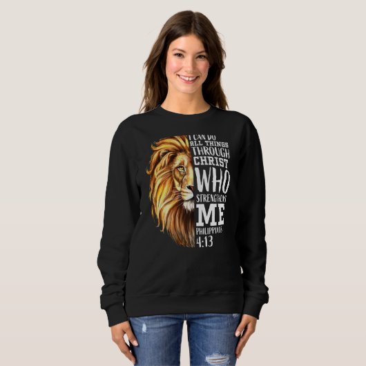 Lion Judah Christlich Religious Scripture Graphic Sweatshirt (Vorne ganz)