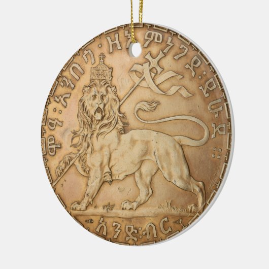 Lion Judah Haile Selassie I Jah Rastafari HIM Keramik Ornament (Links)
