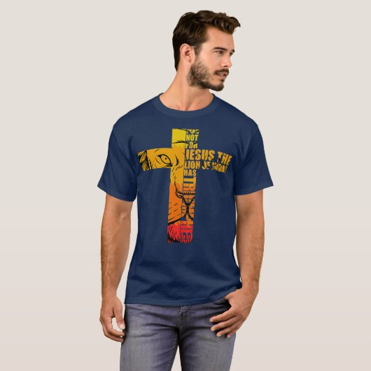 Lion Judah Jesus Cross Christ Bibel verses Faith T-Shirt (Vorne ganz)
