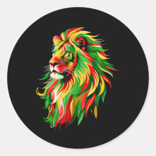 Lion Juneteenth Ancestors Melanin King Black Man A Runder Aufkleber