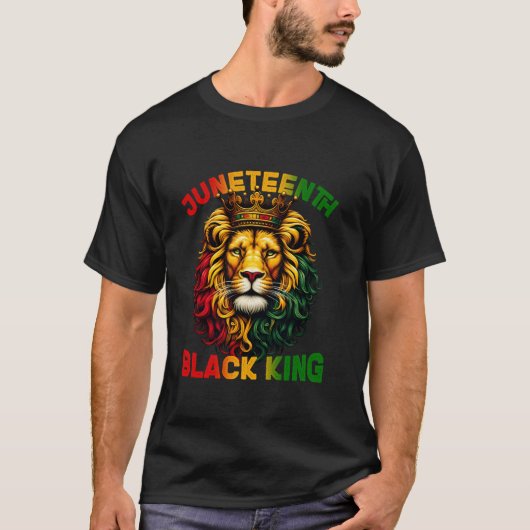Lion Juneteenth Black King Melanin Father's Day T T-Shirt (Vorderseite)