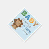 Lion Jungle Animal Baby Boy Dusche Blue Serviette (Ecke)