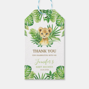 Lion Jungle Animals Greeneral Neutral Baby Shower Geschenkanhänger