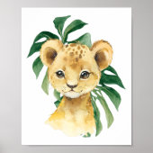Lion, Jungle Animals, Safari Animals, Palm Leaves Poster (Vorne)