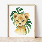 Lion, Jungle Animals, Safari Animals, Palm Leaves Poster