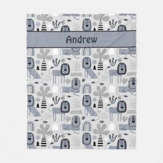 Lion Jungle King Fleece Blanket (Vorderseite)