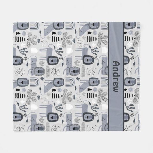 Lion Jungle King Fleece Blanket (Vorderseite (Horizontal))