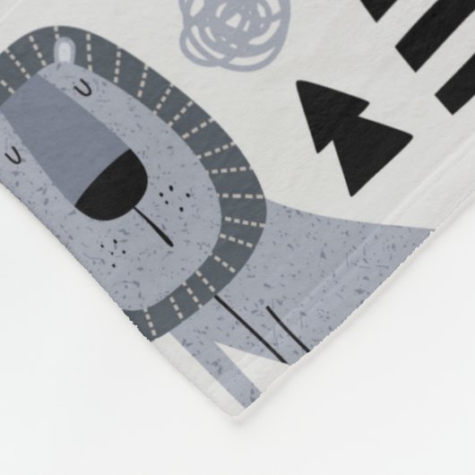 Lion Jungle King Fleece Blanket (Ecke)