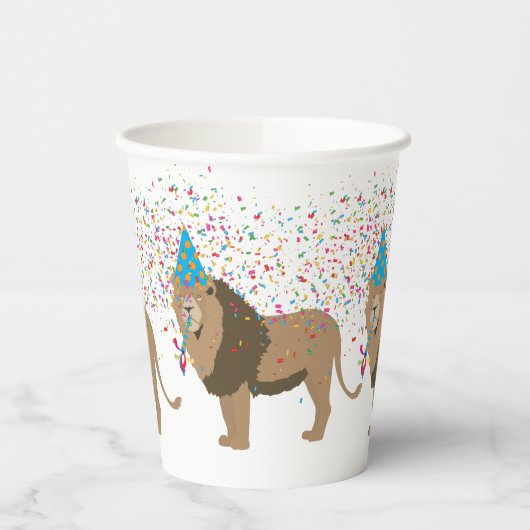 Lion Jungle Partying Animals mit Party Pappbecher (Links)