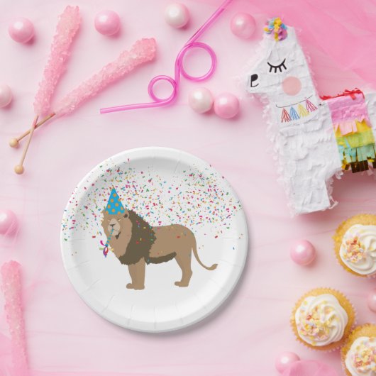 Lion Jungle Partying Animals mit Party Pappteller (Party)