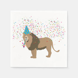 Lion Jungle Partying Animals mit Party Serviette