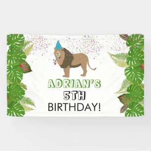 Lion Jungle Partying Tiere Geburtstagsparty Custom Banner