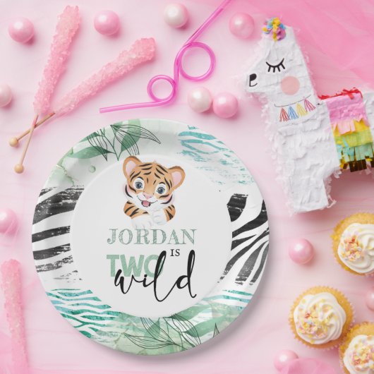 Lion Jungle Personalisiert 2. Geburtstag Pappteller (Party)