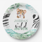 Lion Jungle Personalisiert 5. Geburtstag Pappteller (Vorderseite)