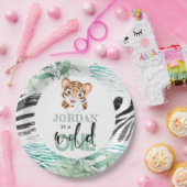 Lion Jungle Personalisiert erster Geburtstag Pappteller (Party)