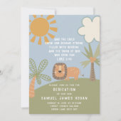 Lion & Jungle Scripture Baby Dedication Einladung (Vorderseite)
