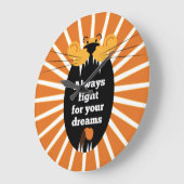 Lion - Kämpfe immer um deine Träume Große Wanduhr (Winkel)