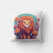 Lion Kinderzimmer Art Kissen (Vorderseite)