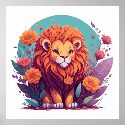 Lion Kinderzimmer Art - Lion Lovers Gift Idee Poster (Vorne)