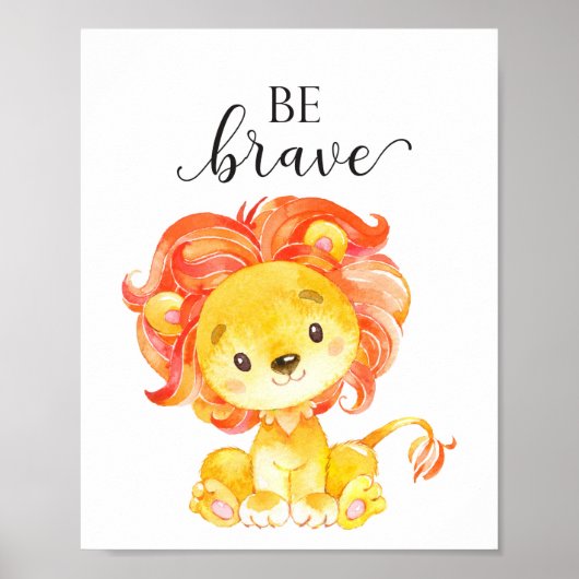 Lion Kinderzimmer Wall Art Deco sein tapferes Baby Poster (Vorne)