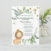 Lion King 1. Geburtstag Taufe Einladung. Einladung (Stehend Vorderseite)