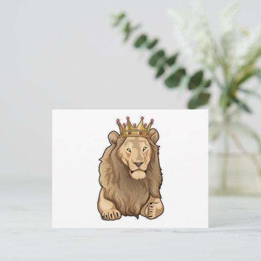 Lion King Crown Postkarte (Stehend Vorderseite)