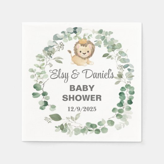 Lion King, Lion Cub baby shower paper napkins. Serviette (Vorderseite)