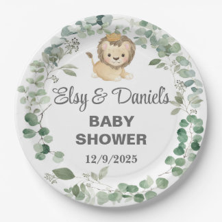 Lion King, Lion Cub baby shower paper plates. Pappteller