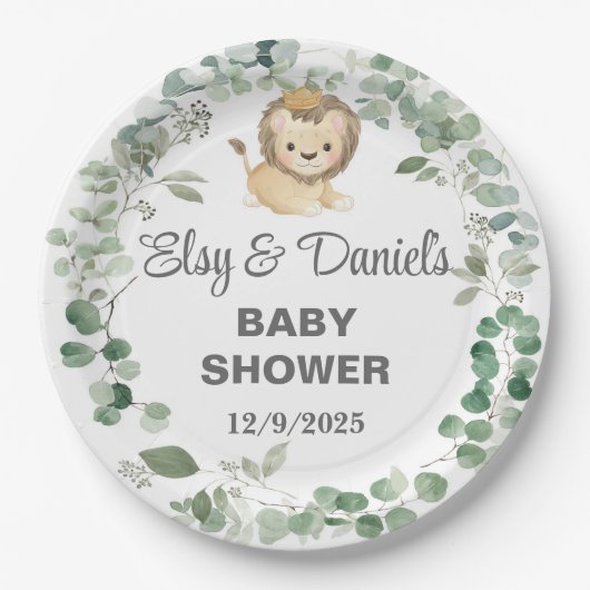 Lion King, Lion Cub baby shower paper plates. Pappteller (Vorderseite)