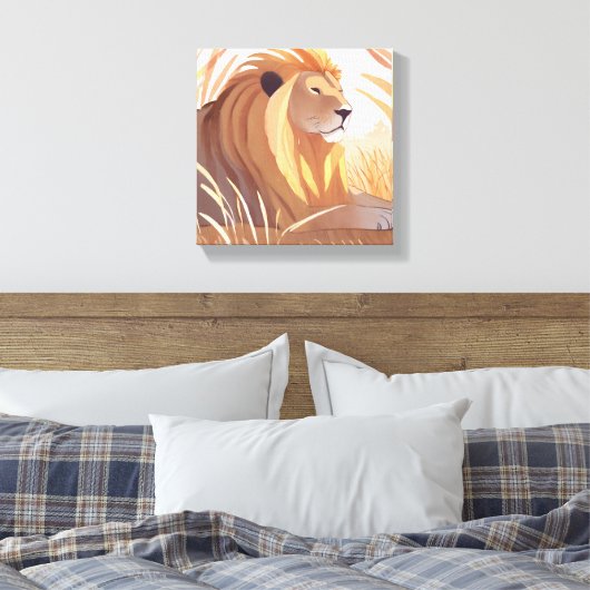 Lion King | Männliche Löwennatur Leinwanddruck (Insitu (Schlafzimmer))