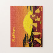 Lion King of Jungle Personalisiert Africa Puzzle (Vertikal)