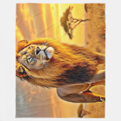 Lion King Savanna Sunset Design Fleecedecke (Vorderseite)