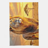 Lion King Savanna Sunset Design Geschirrtuch (Vertikal)