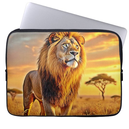Lion King Savanna Sunset Design Laptopschutzhülle (Vorderseite)