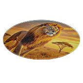 Lion King Savanna Sunset Design Schneidebrett (Ecke)