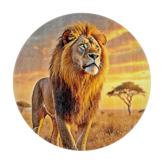 Lion King Savanna Sunset Design Schneidebrett (Vorderseite)